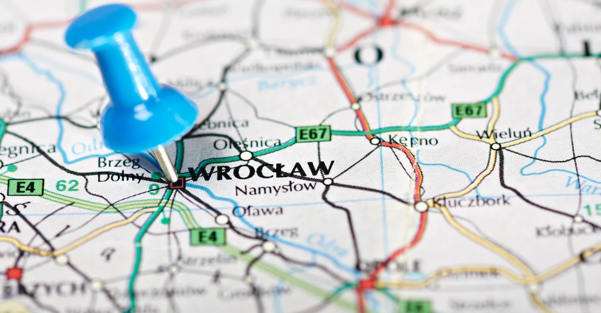 mapa wrocławia z&nbsp;pinezką